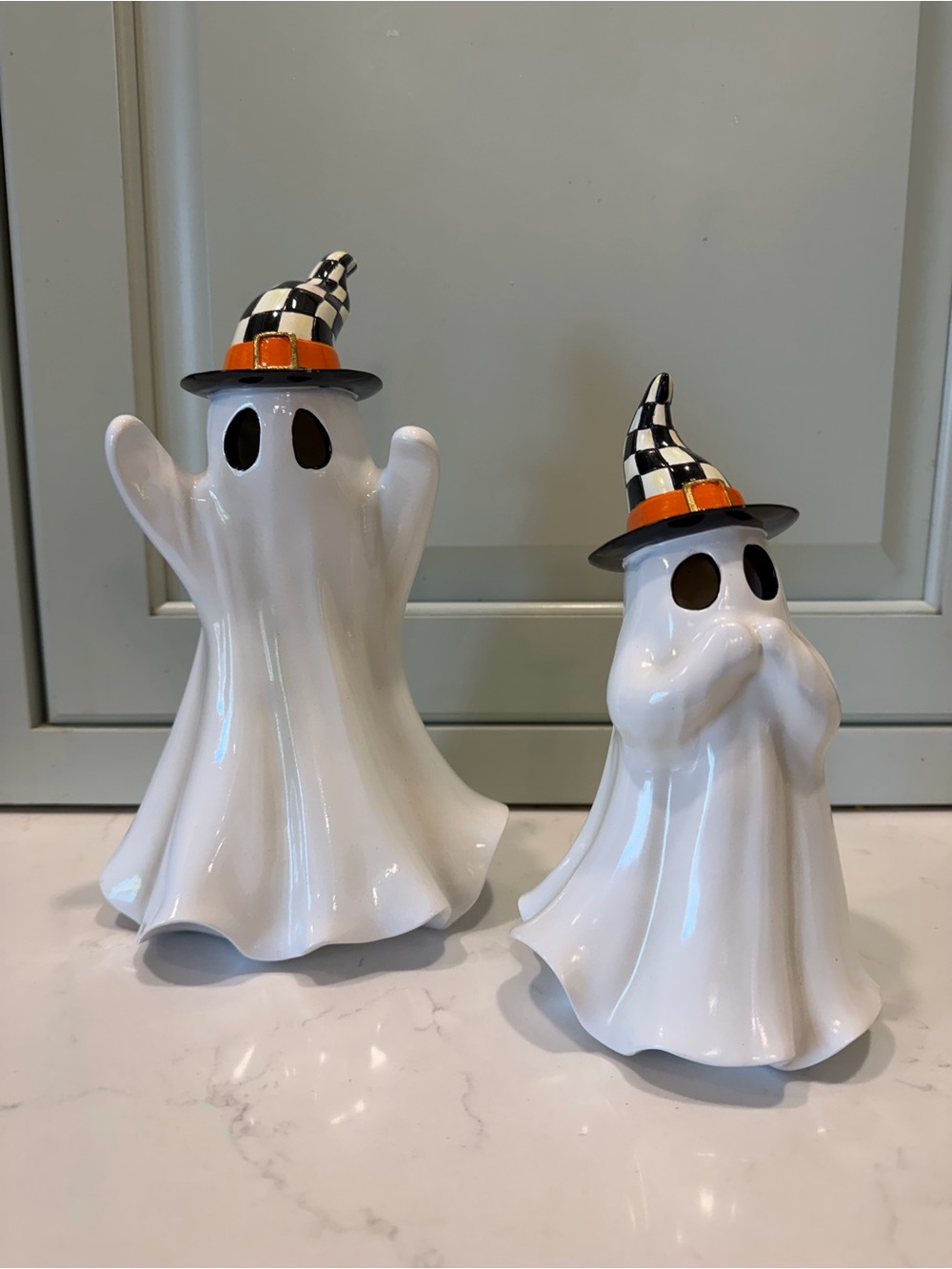 Mackenzie Childs Courtly Check Illuminated Ghosts, set of 2